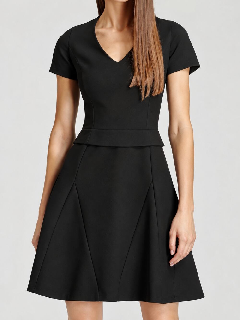 REISS Tilda Dress in Black Size 2 MISSING BELT Stretchy WORK OFFICE PREPPY